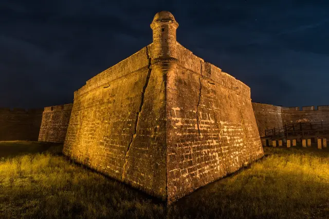 San Pablo Bastion of the Castillo de San Marcos, the 17th-century Spanish fort in St. Augustine, Florida